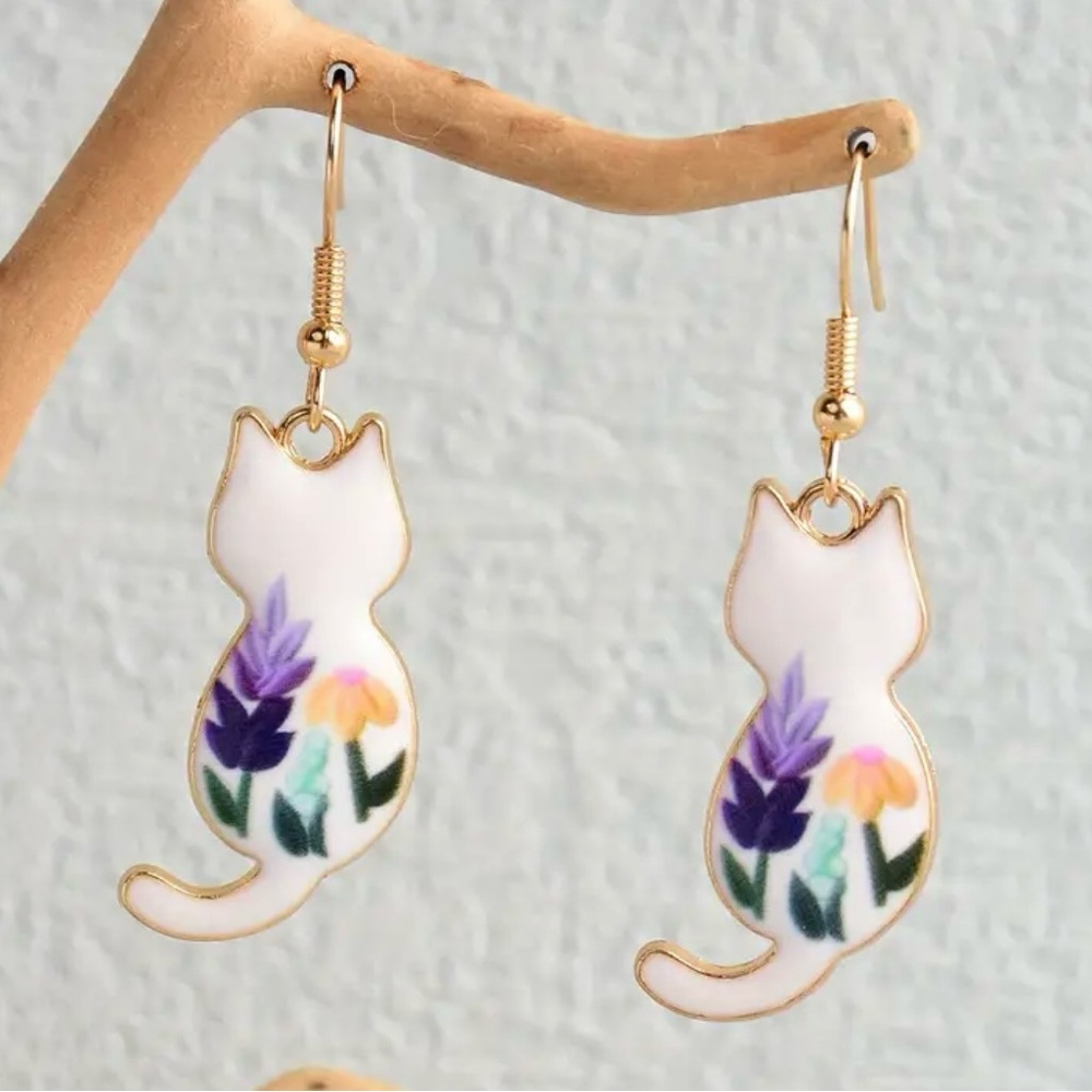 Colorful Cat earrings - Picture 2 of 2